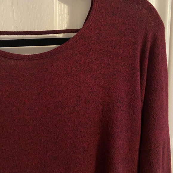 Open Back Knotted Burgundy Sweater - Picture 3 of 6